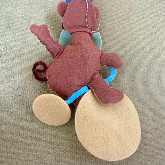 Cycling Christmas Felt Circus Monkey Set of 2. RARE. 5.5” X 11.4” Festive *Read - Picture 9 of 16